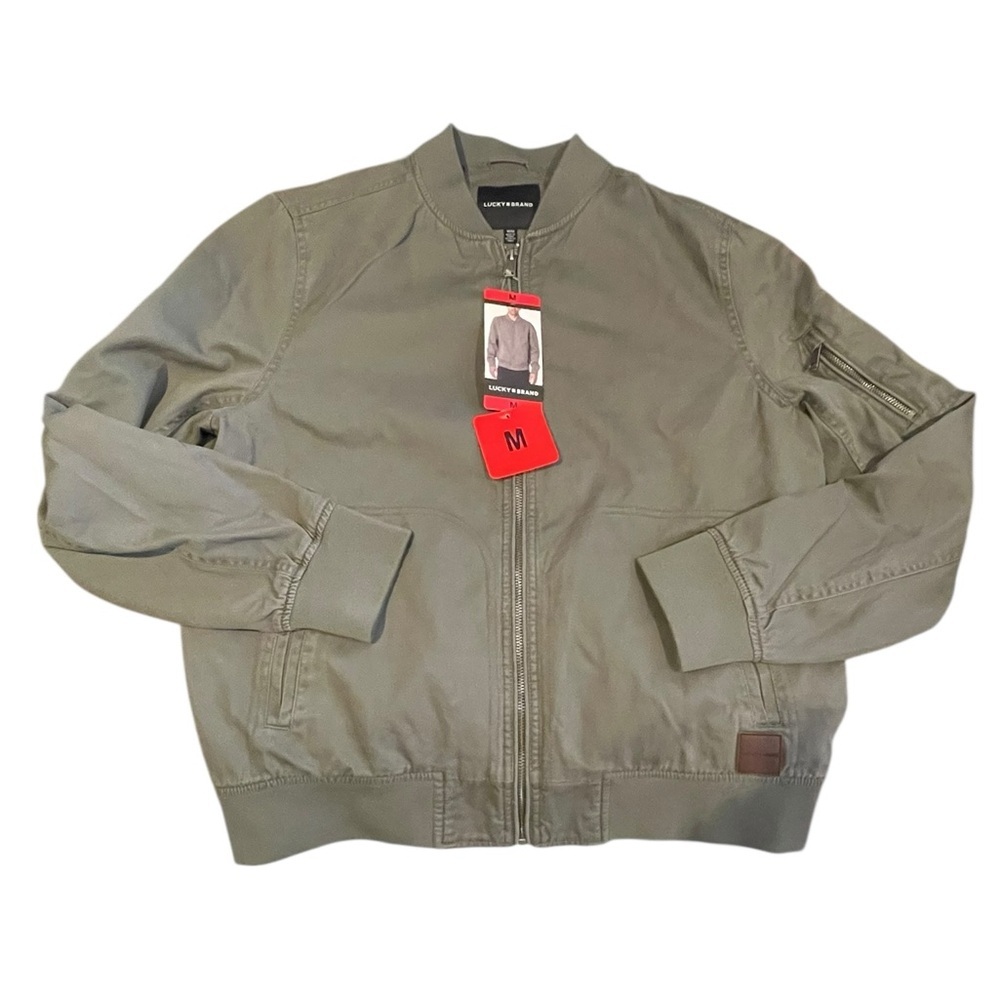 Lucky Brand Men’s Green Bomber Jacket Size: Medium - Picture 2 of 11
